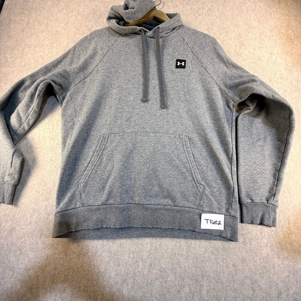 Under‎ Armour Mens Gray Rival Fleece Hoodie Loose Fit Pullover Sweatshirt Medium